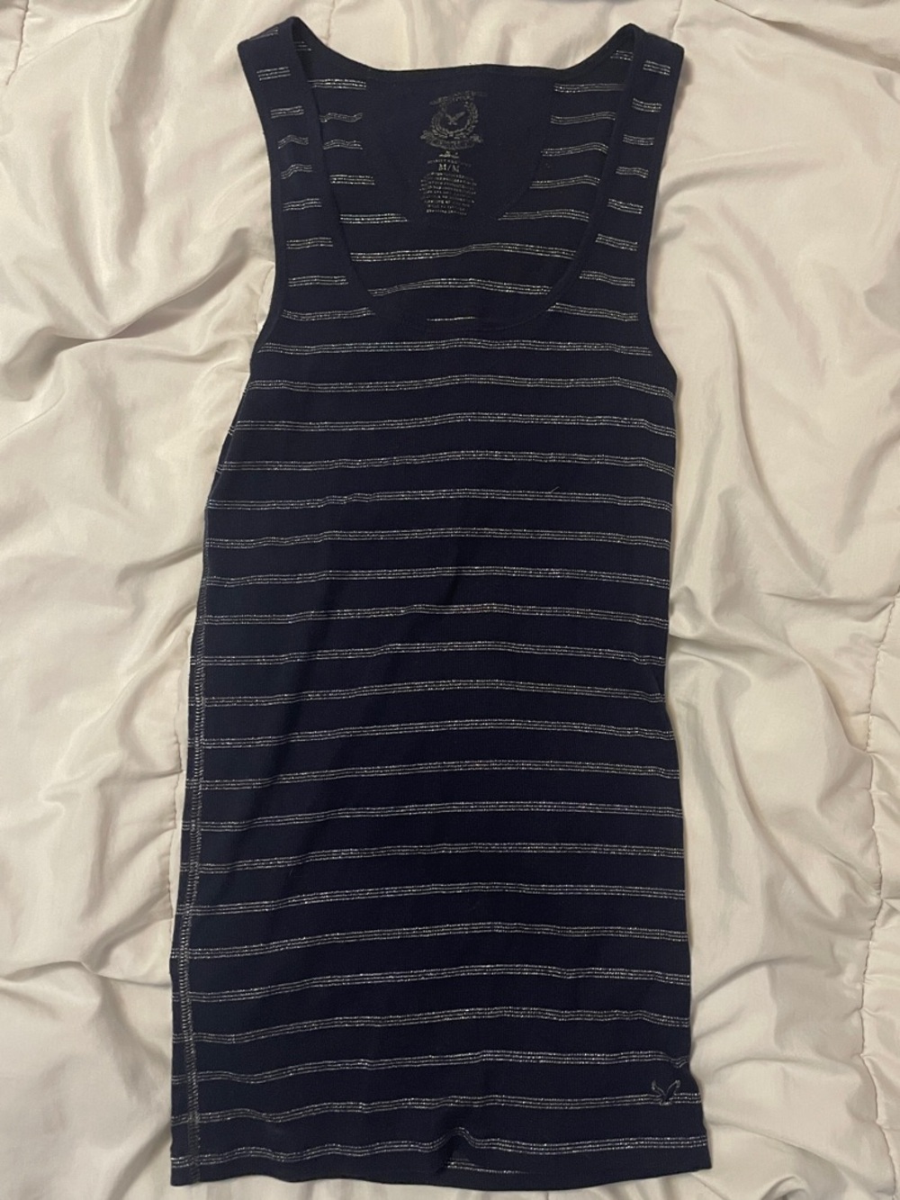 Slim Fit Navy Striped Racerback Tank - Women's